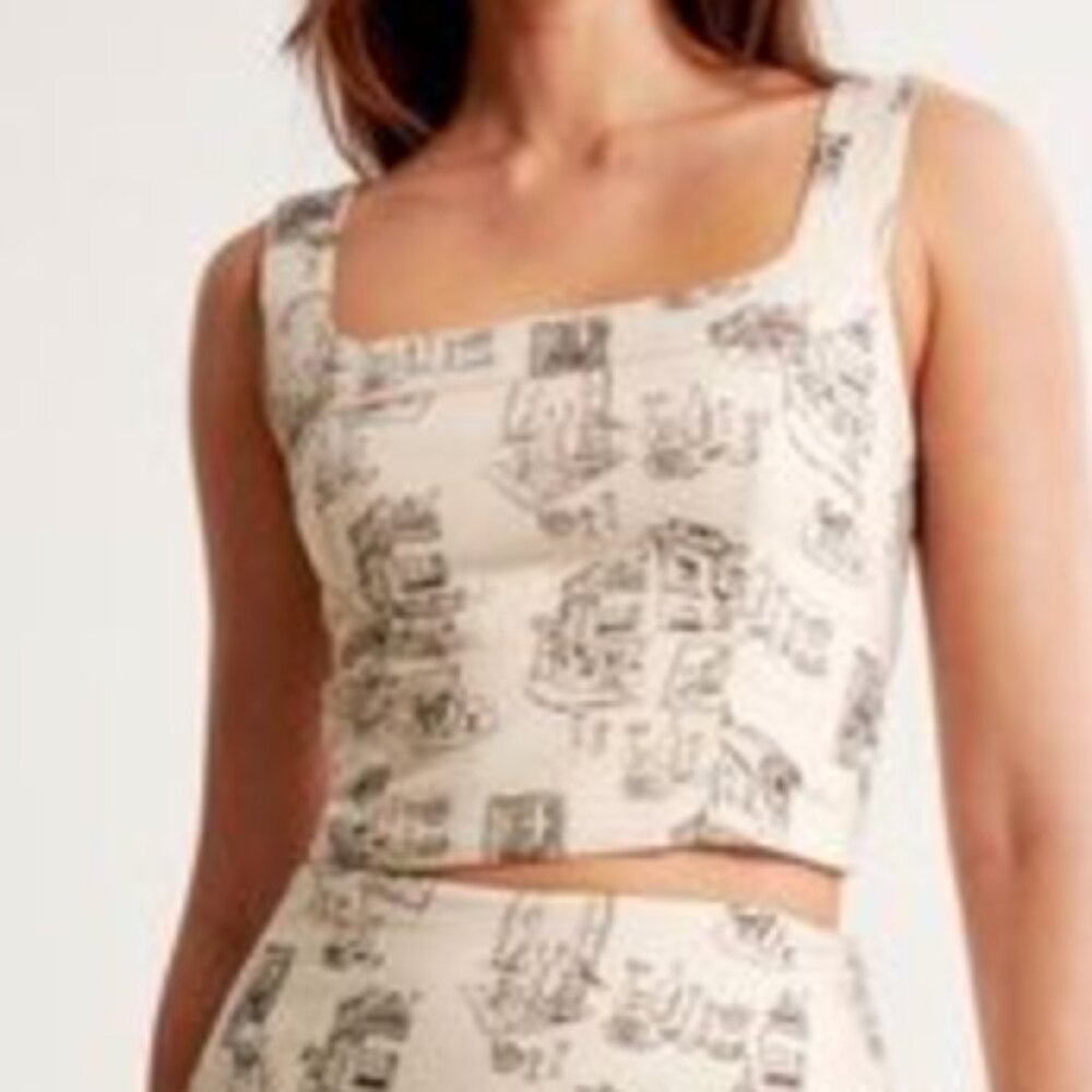 Cropped linen top
